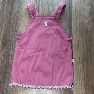Vintage Disney Winnie the Pooh Classic Pooh Pink Overall Dress 18M